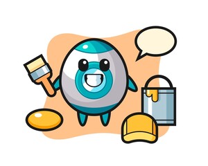 Character Illustration of rocket as a painter