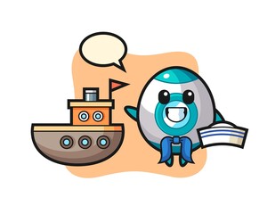 Character mascot of rocket as a sailor man