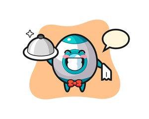 Obraz premium Character mascot of rocket as a waiters