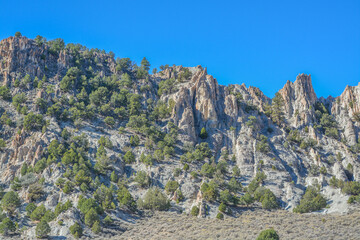 Fototapeta na wymiar The jagged mountainous region of the Western Rocky Mountains in Utah