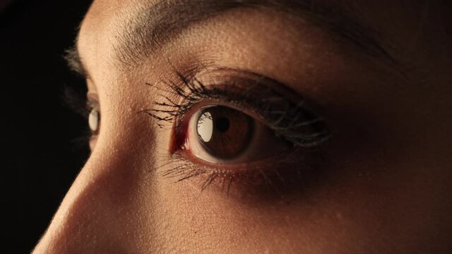 The Eyes of a woman - extreme close up shot - studio shooting