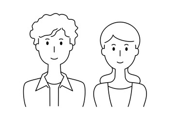 笑顔の男女のベクターイラスト
