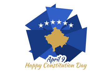 Obraz na płótnie Canvas April 9, Happy Constitution Day of Kosovo vector illustration. Suitable for greeting card, poster and banner