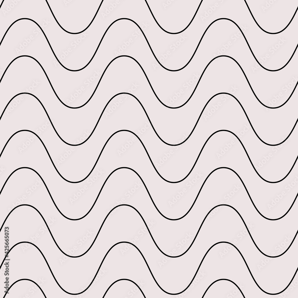 Aufkleber Big waves of lines pattern. Gray background and same wavy layers.