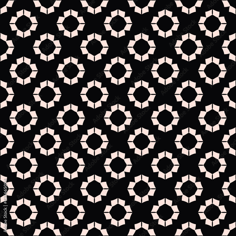Aufkleber eight piece circles pattern. vector black background and same round shapes.