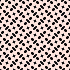 Three variants of shapes pattern. Vector monochrome ornament.