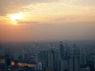 Beautiful capital city in the sunrise evening