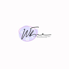 WB Initials handwritten minimalistic logo template vector