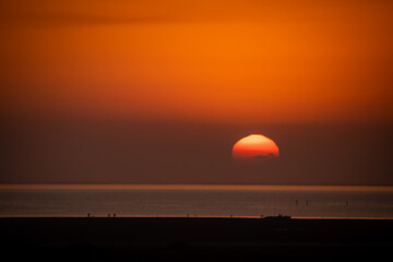 Orange Sunset At South Padre Island Texas