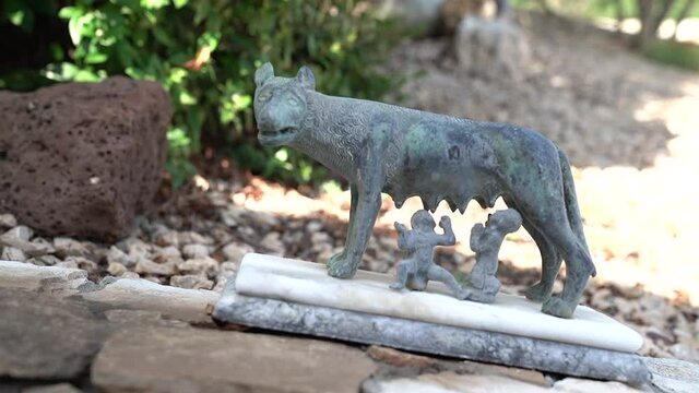Ancient statue Romulus Remus nursing