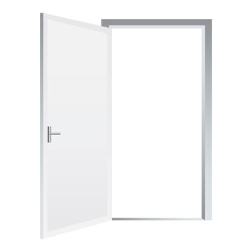 Opened door, great design for any purposes. Welcome home. Stock image. Vector illustration. EPS 10.