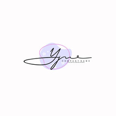 YJ Initials handwritten minimalistic logo template vector