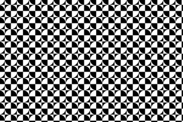 Patr&oacute;n de c&iacute;rculos divididos en cuartos blancos y negro con esquinas triangulares en negativo