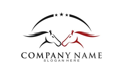 Two strong horse vector logo