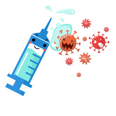 Cartoon Coronavirus Vaccine Illustration Premium Premium Vector