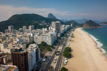 Aerial View of Copacabana Beach in Rio de Janeiro, Brazil