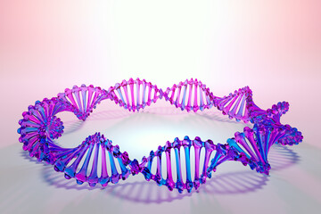 3d illustration of a  science template, abstract background with a DNA molecules. abstract technology science concept DNA futuristic