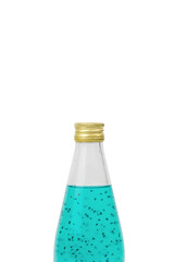 Closed bottle with a refreshing cocktail isolated on a white background.