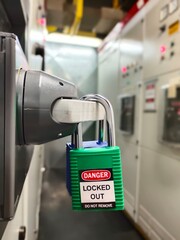 Lockout key for isolate power for maintenance.