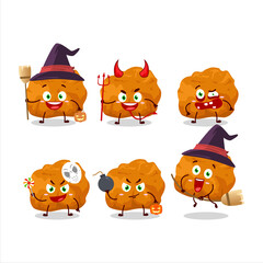 Halloween expression emoticons with cartoon character of karage
