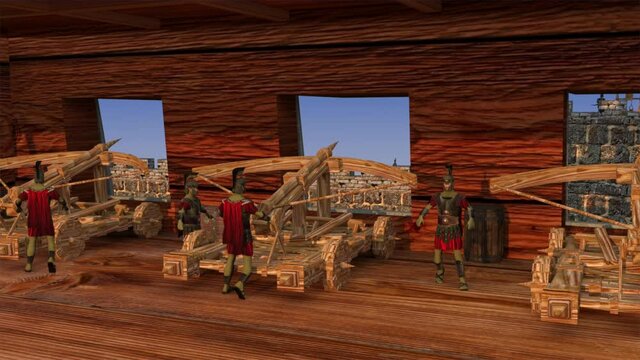 the ancient war machine Helepolis used for the conquest of the City of Rhodes by Demetrius the besieger during the Hellenistic era, 3D animation video