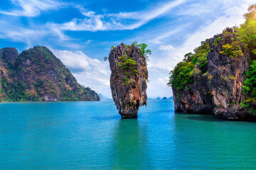  James Bond island in Phang nga, Thailand.