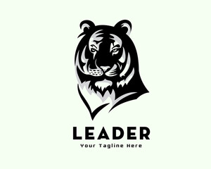 elegant head tiger illustration logo symbol design inspiration