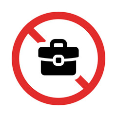 No case, briefcase icon sign.