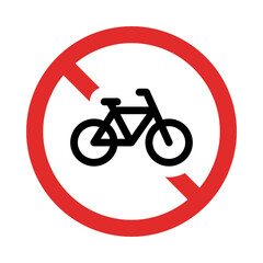 No biking, no bike allowed sign vector.