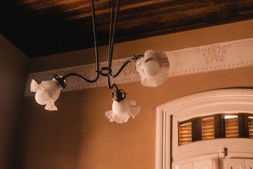 chandelier in the old hotel