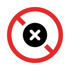 Delete, decline, rejected sign vector illustration.