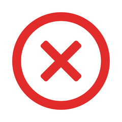 Delete, close, no, cancel, wrong and reject symbol sign illustration.