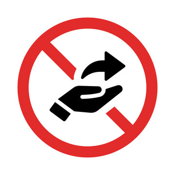 No Donation Sign Vector Icon Illustration.