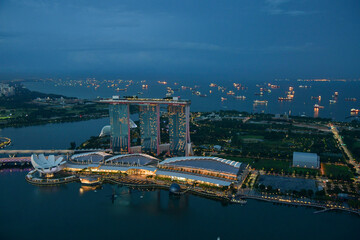Fototapeta premium City and Marina Bay Sands, Singapore