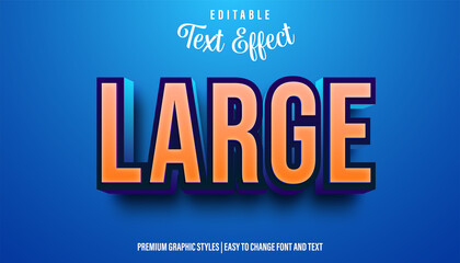 Large. Orange Blue Editable Text Effect