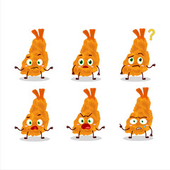 Cartoon character of fried shrimp with what expression