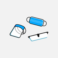 set of face mask vector