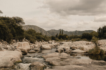 landscape with rocks and clouds