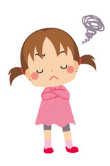 疑問を投げかけている可愛い小さな女の子のイラスト Wall Mural ぽこたぽこ 疑問を投げかけている可愛い小さな女の子のイラスト Wall Mural ぽこたぽこ