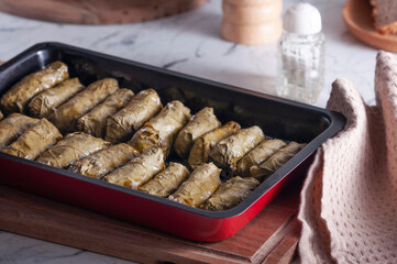 A healthy, tasty dish stuffed with rice and meat.