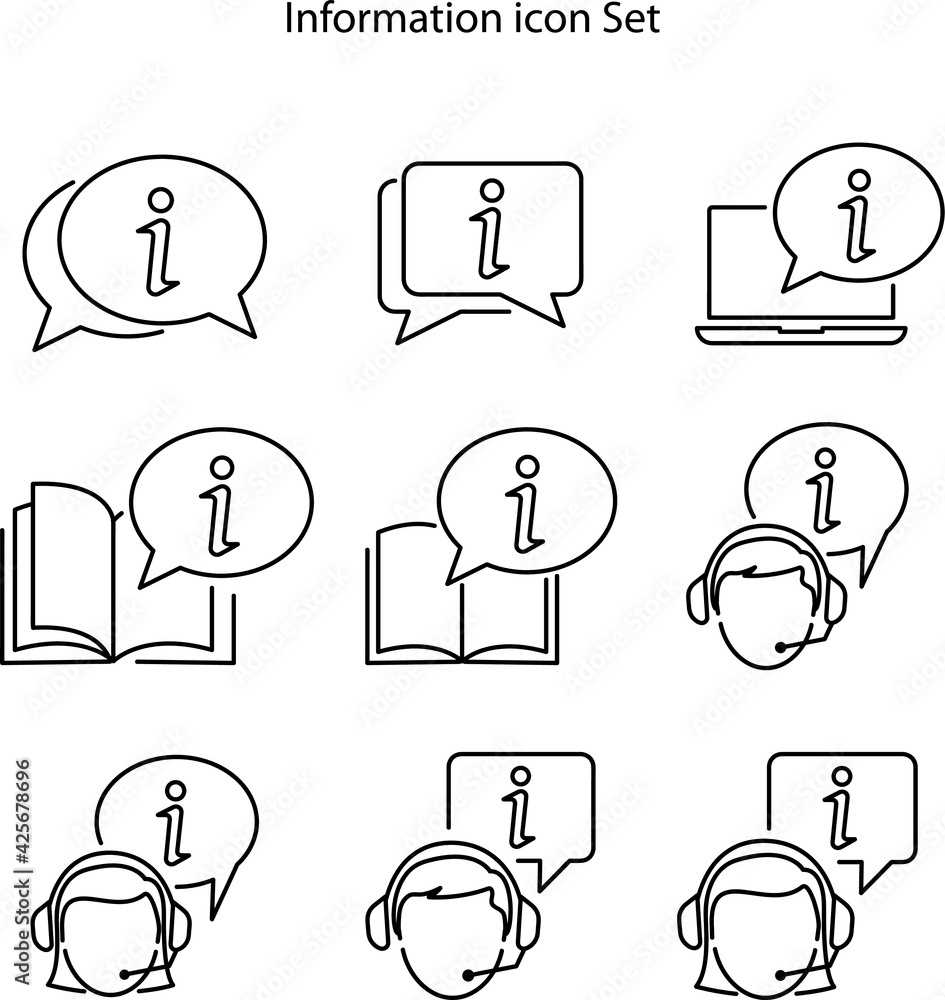 Fototapete Information icon isolated on white background. Information icon in trendy design style for web site and mobile app. Information vector icon modern and simple symbol. Information icon set