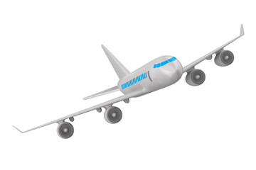 airplane on white background. Isolated 3D illustration