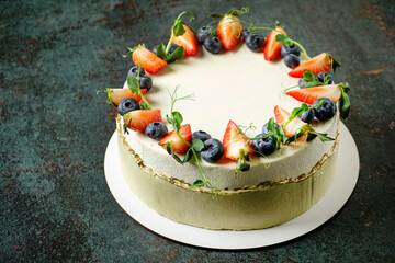 Wonderful decorative cake with fresh berries