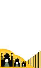 Ramadhan Backcground With Three Mosques on the white artboard. this background is perfect for eid mubarak envelop, ramadhan twibbon, etc.