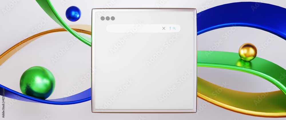 Aufkleber 3d render of abstract background and website. business online and e-commerce on web shopping concept