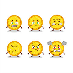Italian cheese pizza cartoon character with various angry expressions