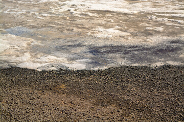 Gravel stones and ice close up, texture and background for design, used for 3d models
