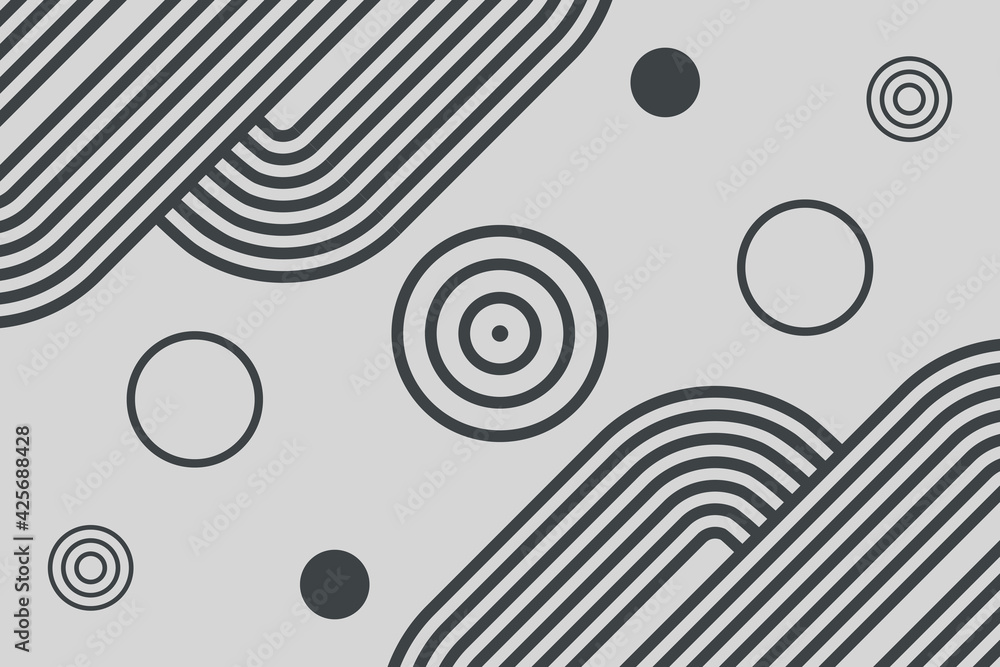 Poster minimalistic style. abstract modern geometric background with lines.
