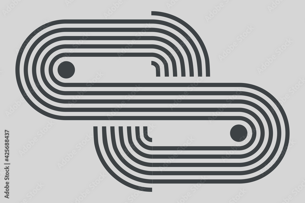 Aufkleber minimalistic style. abstract modern geometric background with lines.