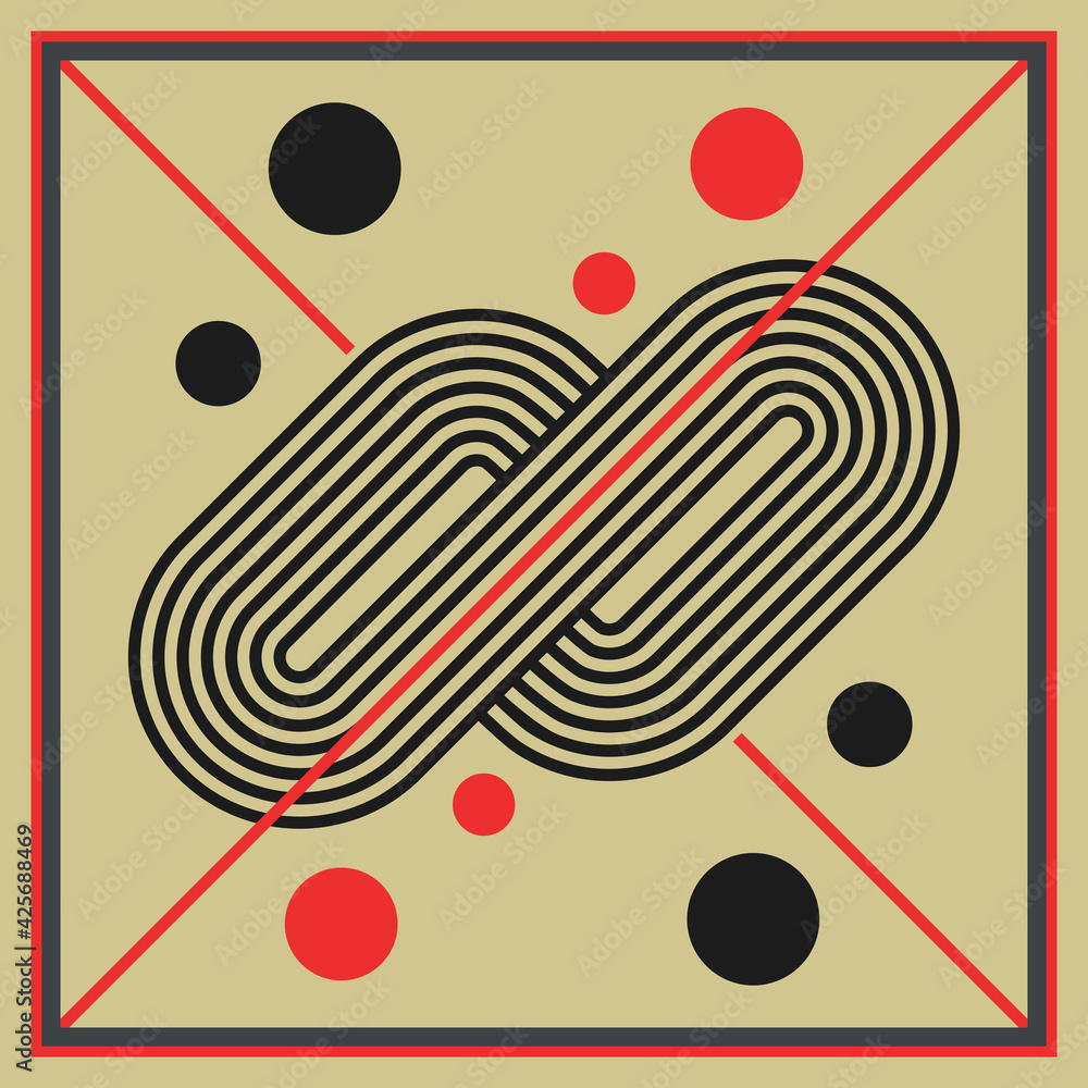 Poster minimalistic style. abstract modern geometric background with lines.